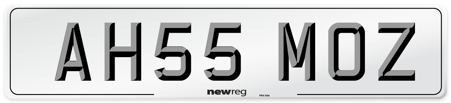 AH55 MOZ Number Plate from New Reg